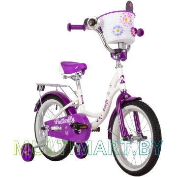 Детский велосипед Novatrack Butterfly 167BUTTERFLY.WVL23 (белый/фиолетовый, 2023) картинка 2